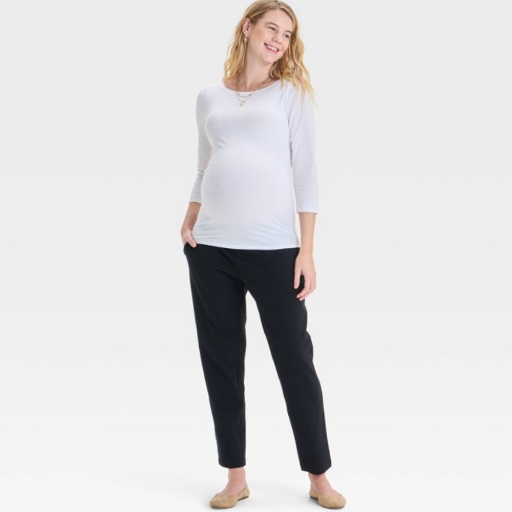 Tapered Ponte Maternity Trouser Isabel Maternity Ingrid & Isabel Black XXL NWT